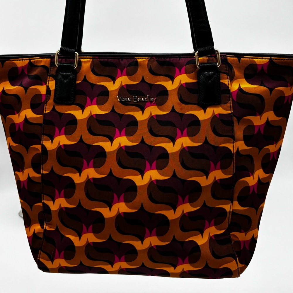 Vera Bradley Small Ella Tote in Modern Lights Pattern with Leather Trim
